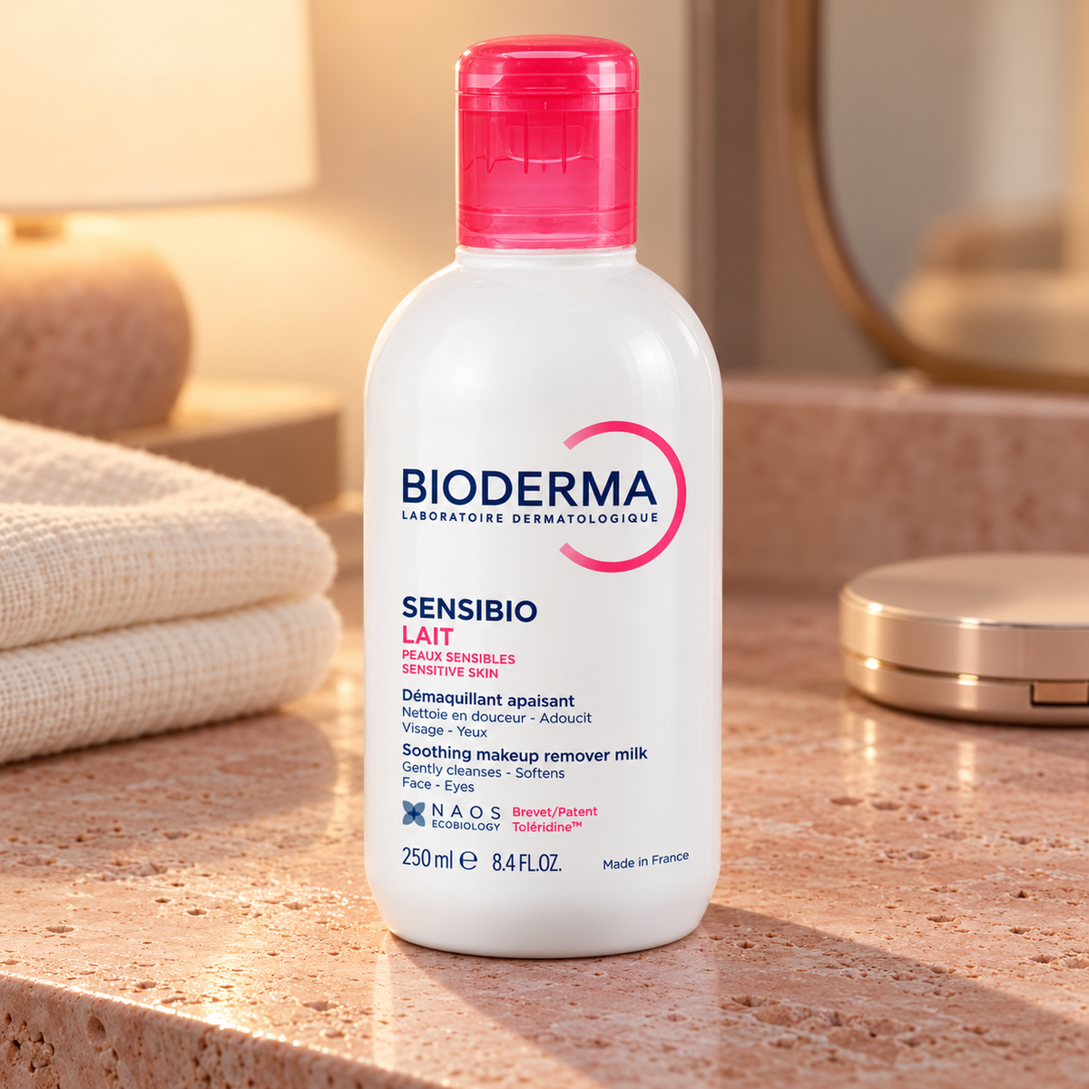 BIODERMA Sensibio Lait 250 ml – atmosférická fotografie – MrRizz