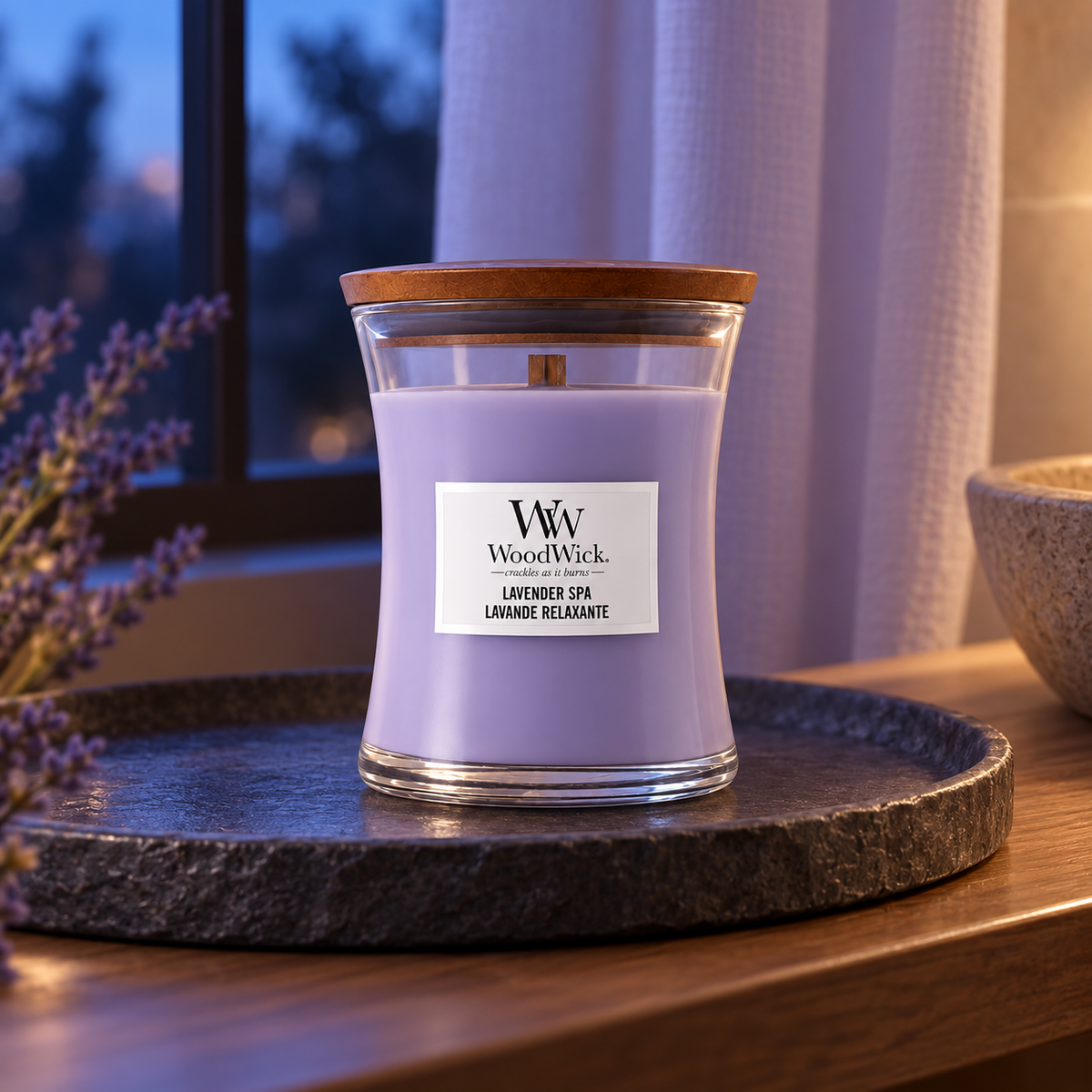 WoodWick Lavender Spa 275 ml – atmosférická fotografie – MrRizz