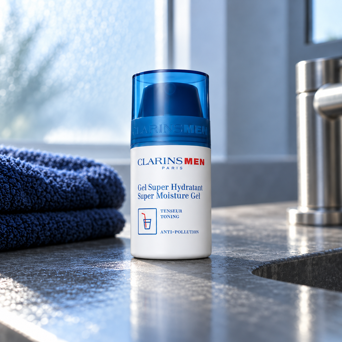 Clarins Men Super Moisture Gel 50 ml – atmosférická fotografie – MrRizz