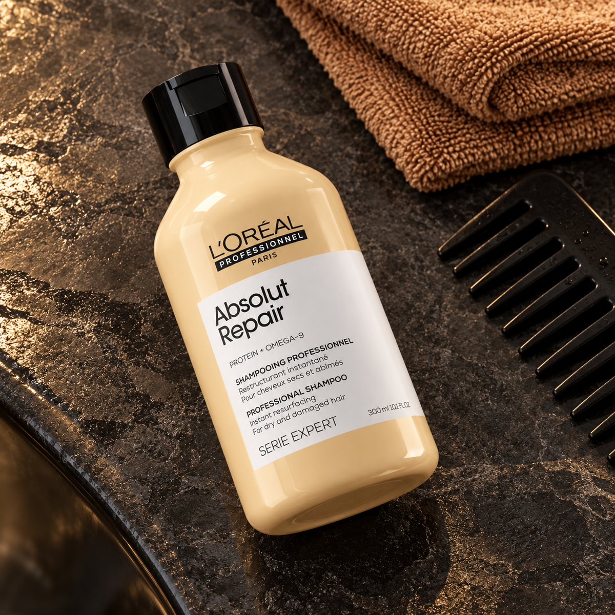 L'Oréal Professionnel Absolut Repair Professional Shampoo 300 ml – atmosférická fotografie – MrRizz