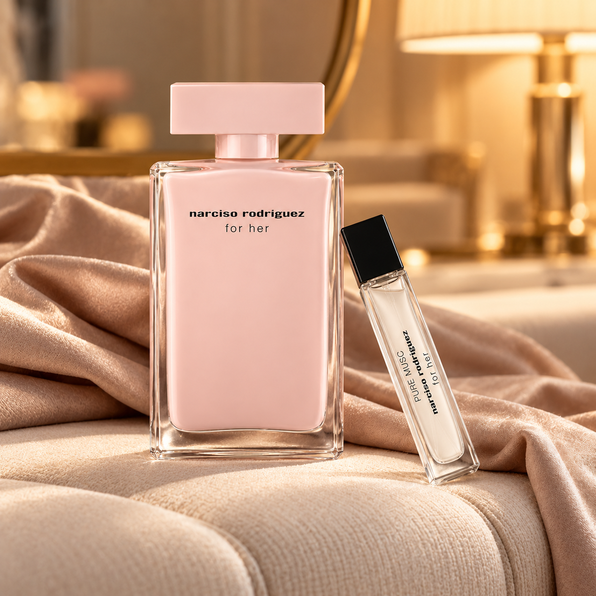 Narciso Rodriguez For Her EDP 100 ml + Pure Musc EDP 10 ml – set – atmosférická fotografie – MrRizz