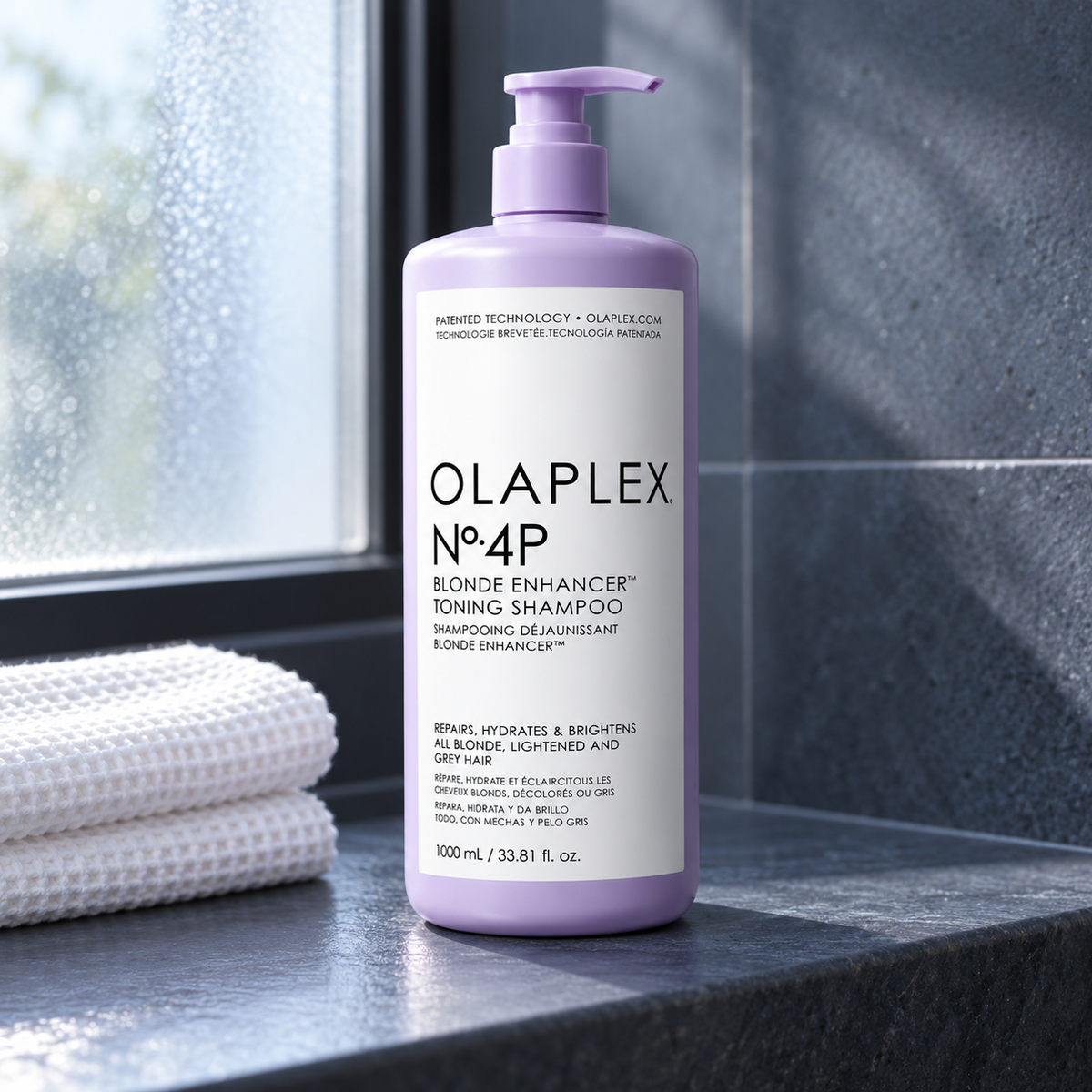 Olaplex Blonde Enhancer No.4P 1000 ml – atmosférická fotografie – MrRizz