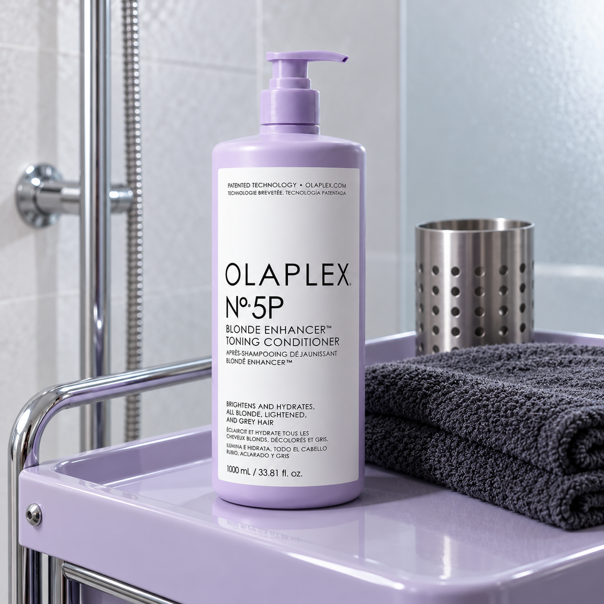 Olaplex Blonde Enhancer No.5P Toning Conditioner 1000 ml – atmosférická fotografie – MrRizz