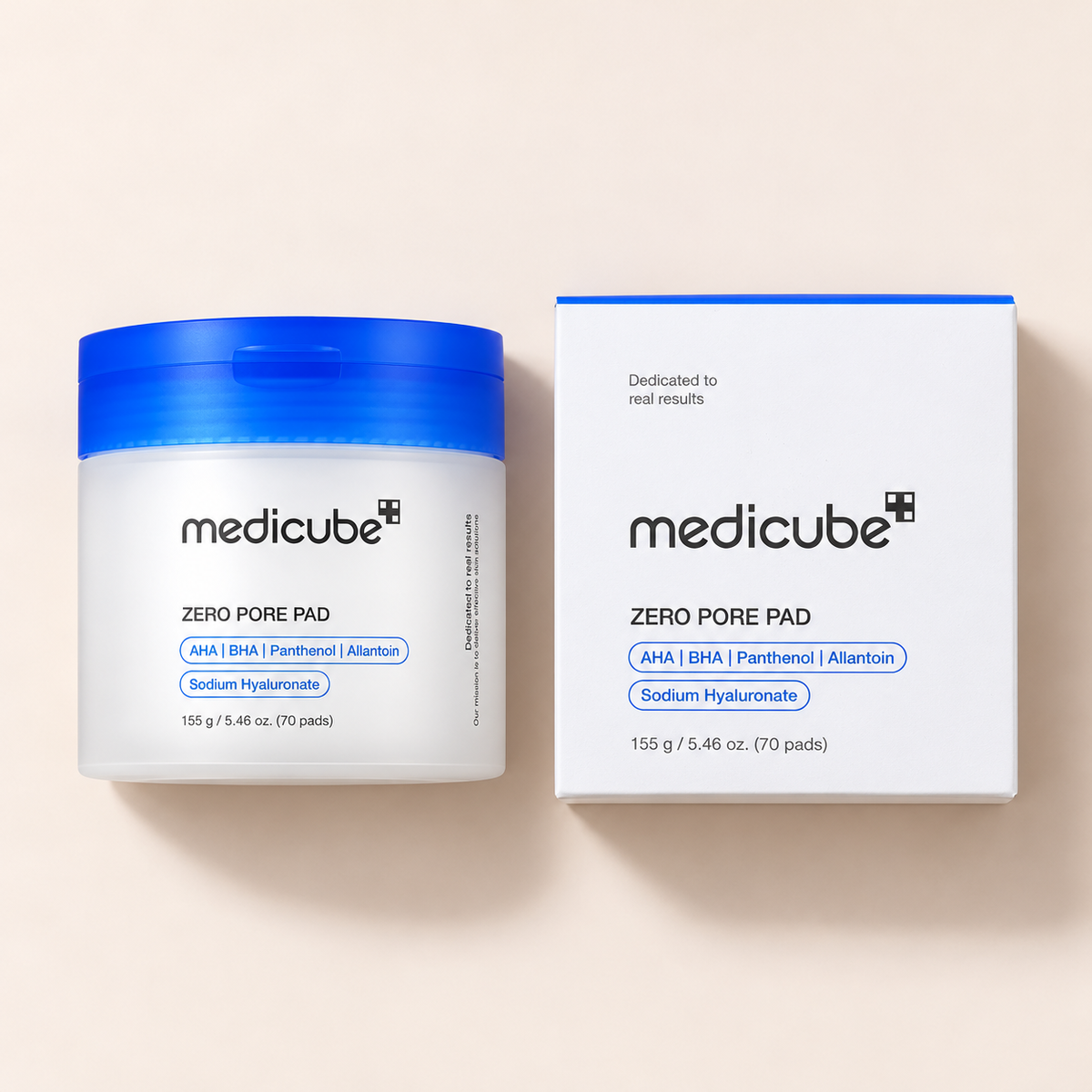 Medicube Zero Pore Pad 2.0 70 ks – výrobek s odpovídajícím obalem vleže – MrRizz