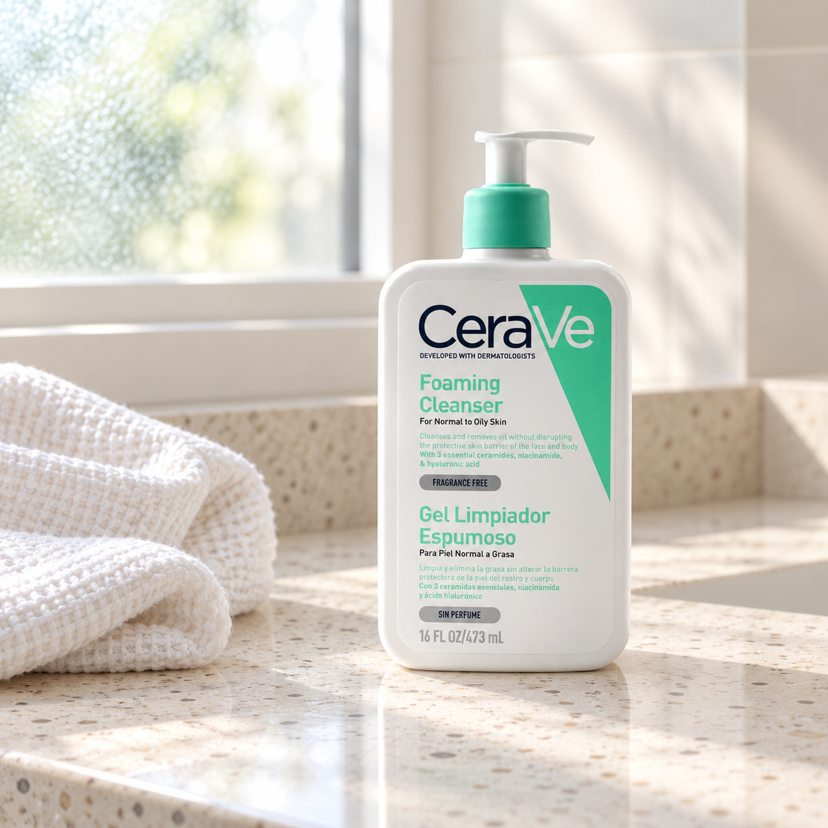 CeraVe Facial Cleansers Foaming Cleanser 473 ml – atmosférická fotografie – MrRizz