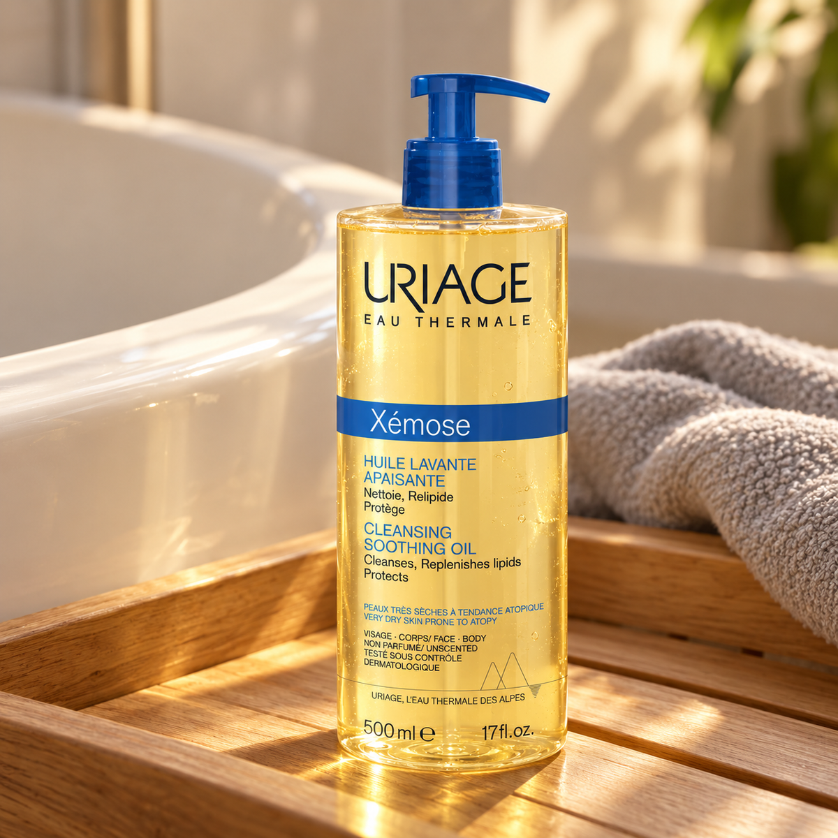 Uriage Xémose Cleansing Soothing Oil 500 ml – atmosférická fotografie – MrRizz