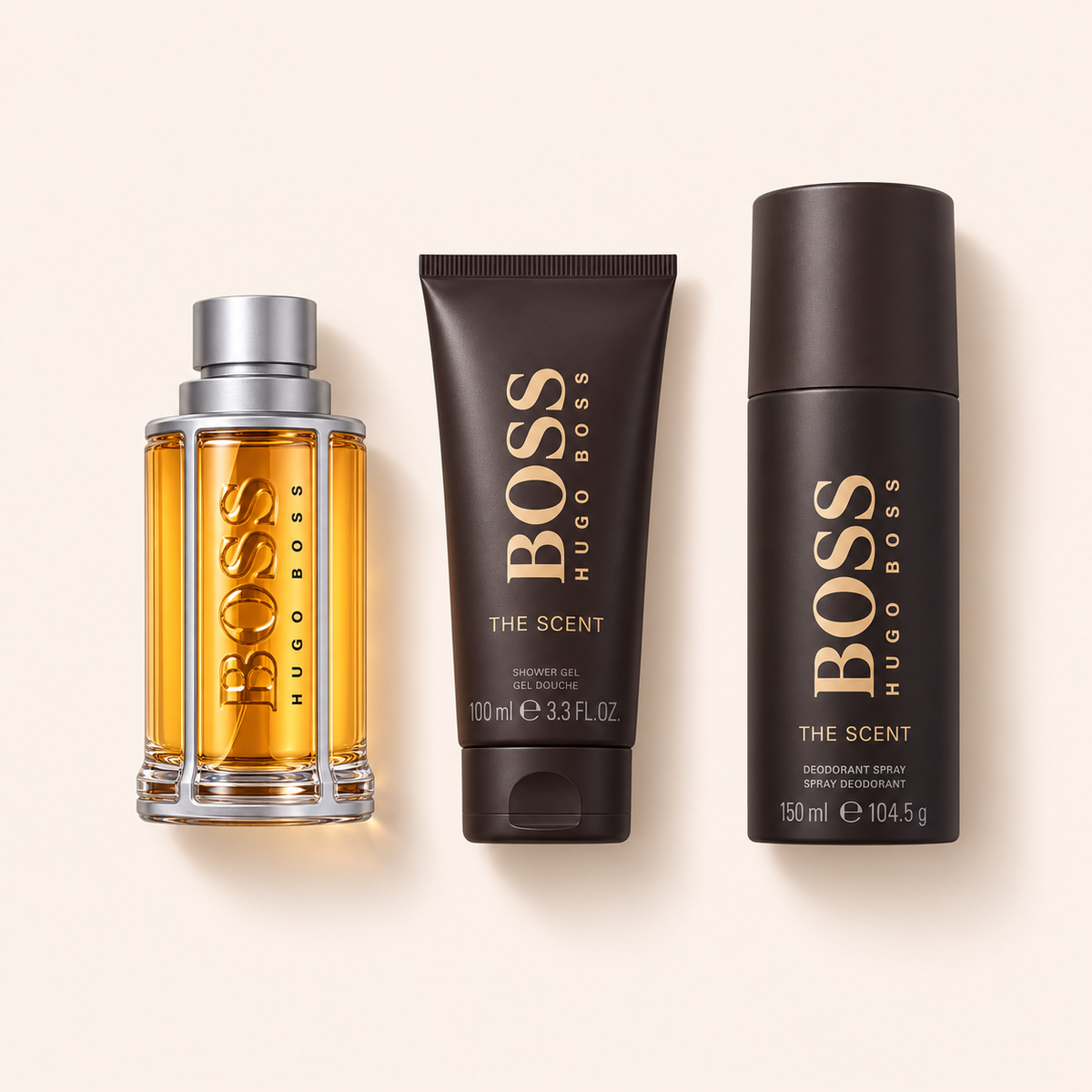 Hugo Boss The Scent EDT 100 ml + sprchový gel 100 ml + deodorant 150 ml – set – MrRizz